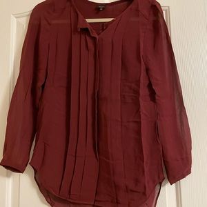 Burgundy Babaton 100% silk blouse